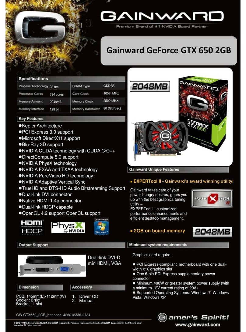 Gainward GeForce GTX 650 2GB User manual