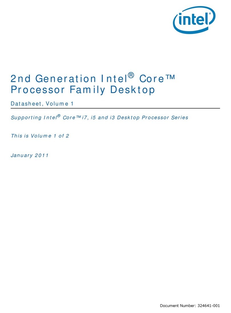 Intel 2ND GENERATION  CORE PROCESSOR FAMILY DESKTOP -  VOLUME 1... User manual