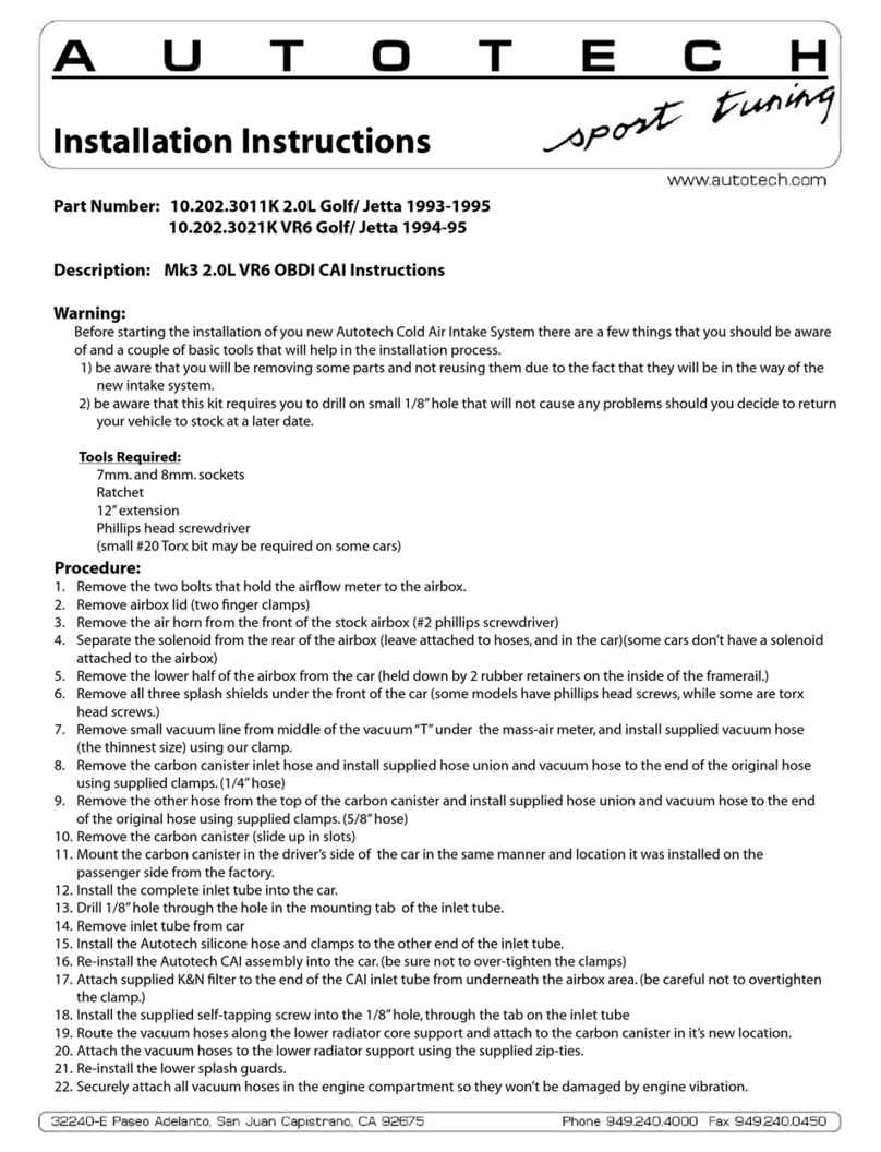 AUTOTECH 10.202.3011K 3021K installation instructions