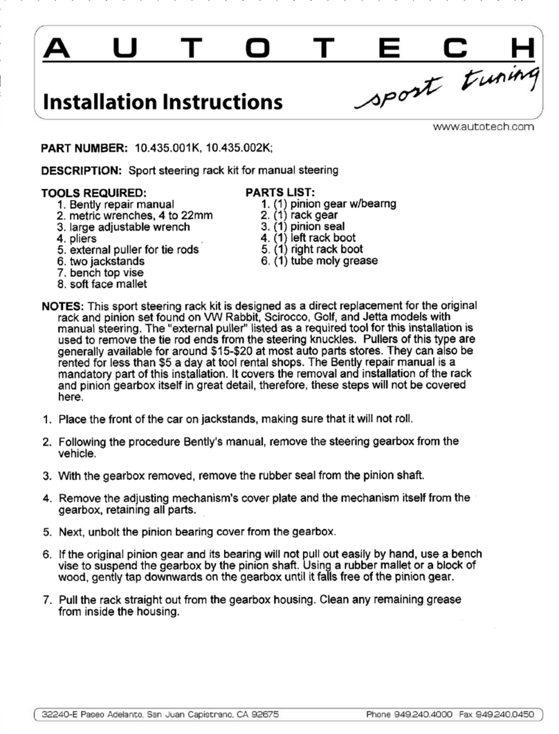 AUTOTECH 10.435.001K-002K installation instructions