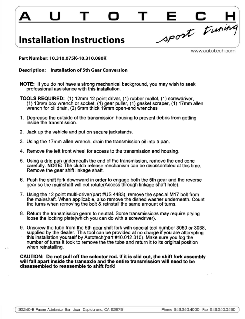 AUTOTECH 10.310.075K 080K installation instructions