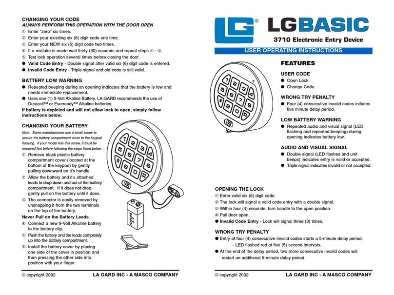 LaGard LGBASIC 3710 User operating instructions