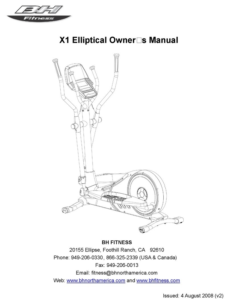 BH FITNESS X1 ELLIPTICAL owner's manual