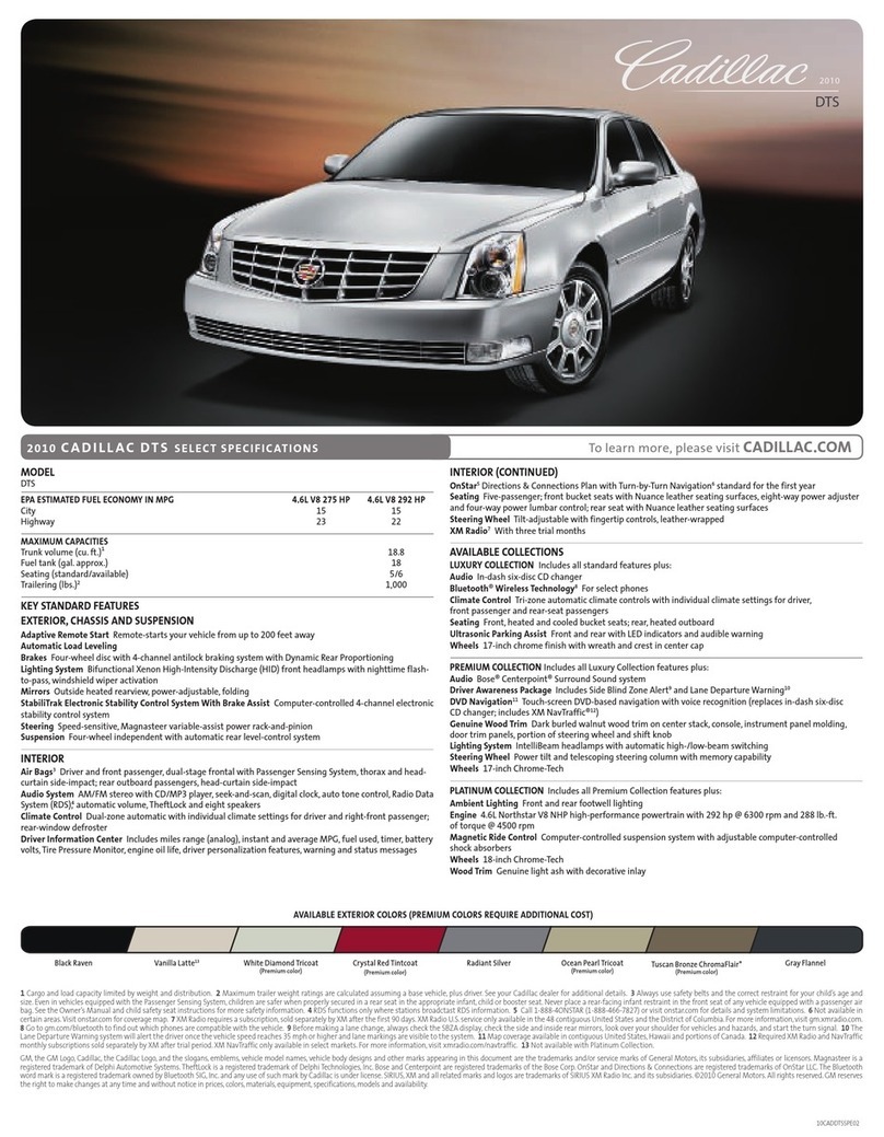 Cadillac 2010 DTS User manual