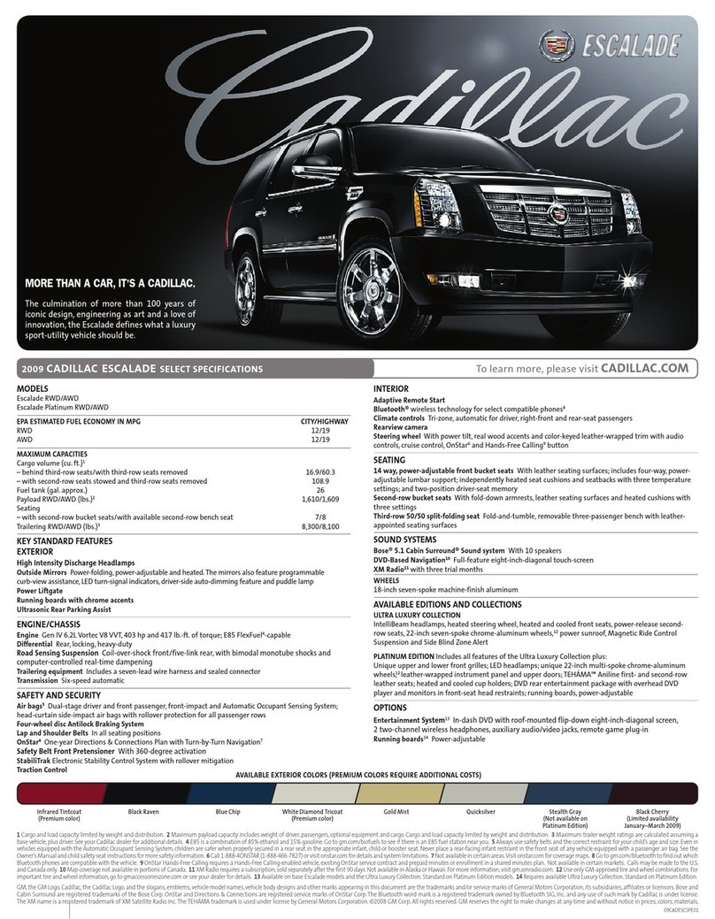 Cadillac ESCALADE - BROCHURE 2009 User manual