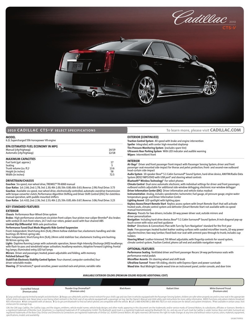 Cadillac CTS-V - BROCHURE 2010 User manual