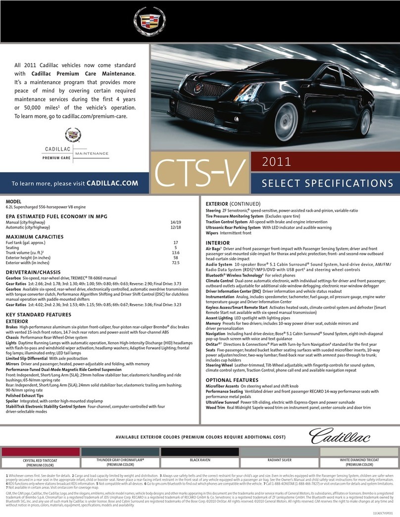 Cadillac 2011 CTS-V Sports Sedan User manual