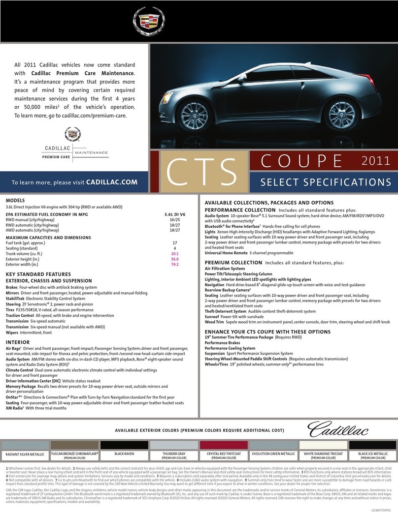 Cadillac 2011 CTS COUPE User manual
