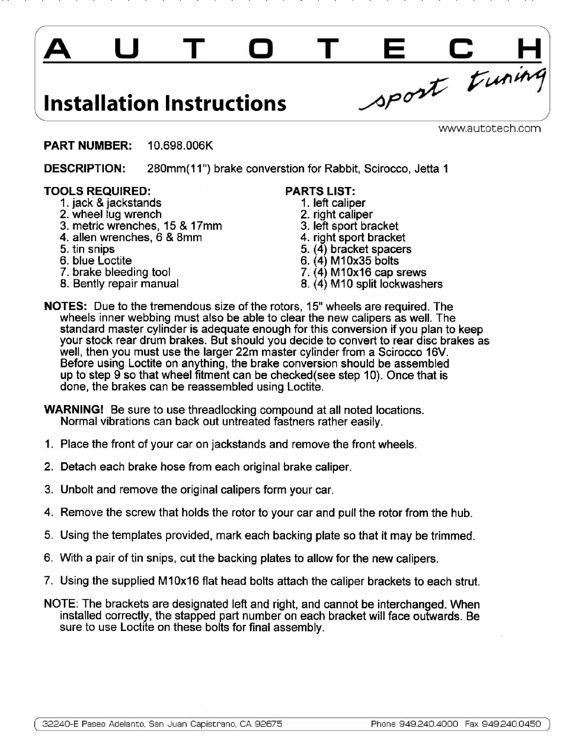 AUTOTECH 10.698.006K installation instructions AUTOTECH 10.698.006K installation instructions