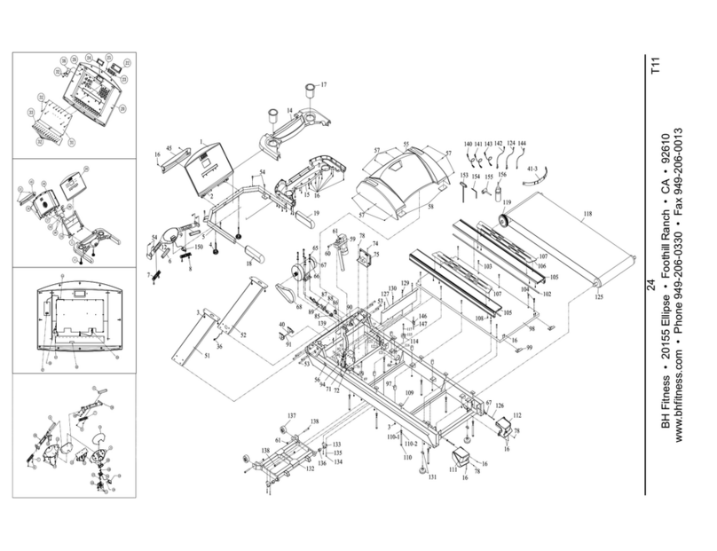 BH FITNESS T11 DIAGRAM parts list