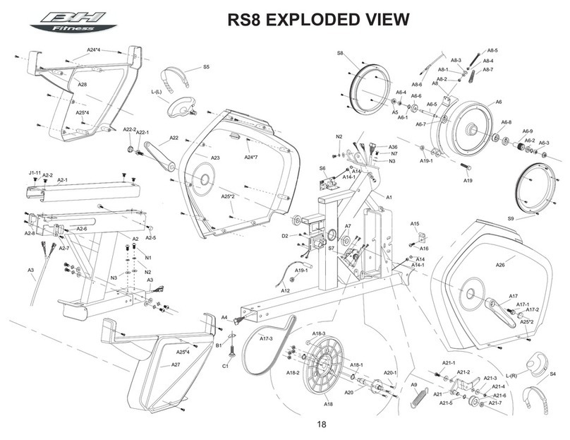 BH FITNESS RS8 - parts list