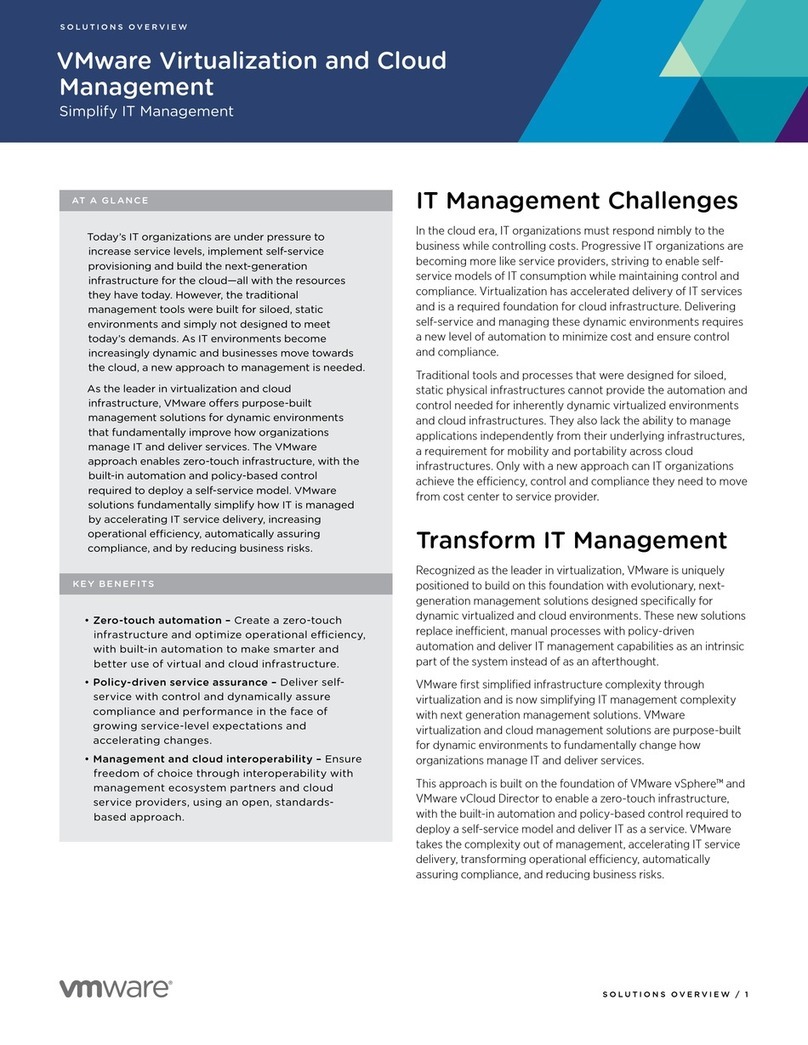 VMware VIRTUALIZATION AND CLOUD MANAGEMENT Installation guide VMware VIRTUALIZATION AND CLOUD MANAGEMENT Installation guide