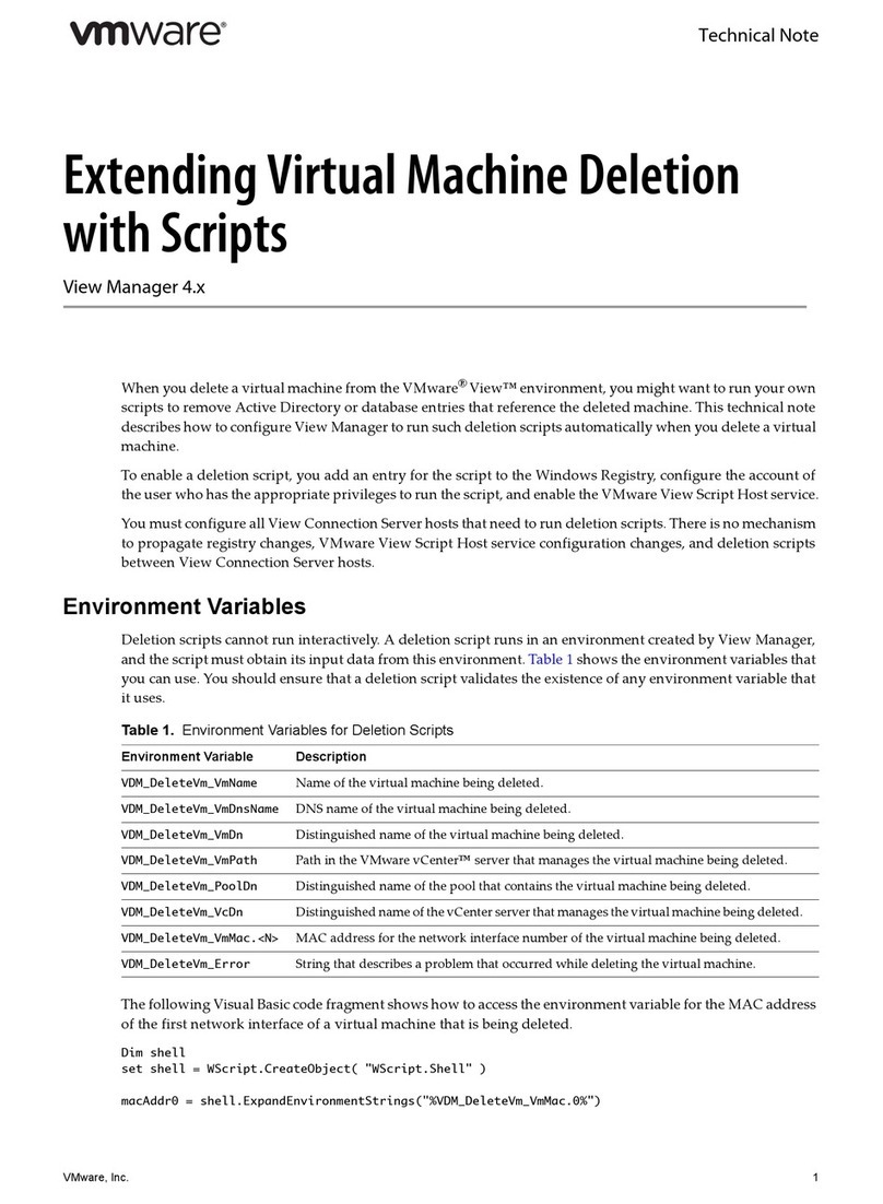 VMware VIEW MANAGER 4.X - EXTENDING VIRTUAL MACHINE DELECTION WITH... User manual