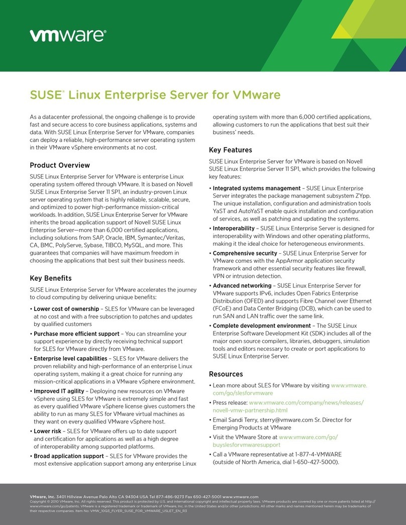 VMware SUSE LINUX ENTERPRISE SERVER User manual VMware SUSE LINUX ENTERPRISE SERVER User manual