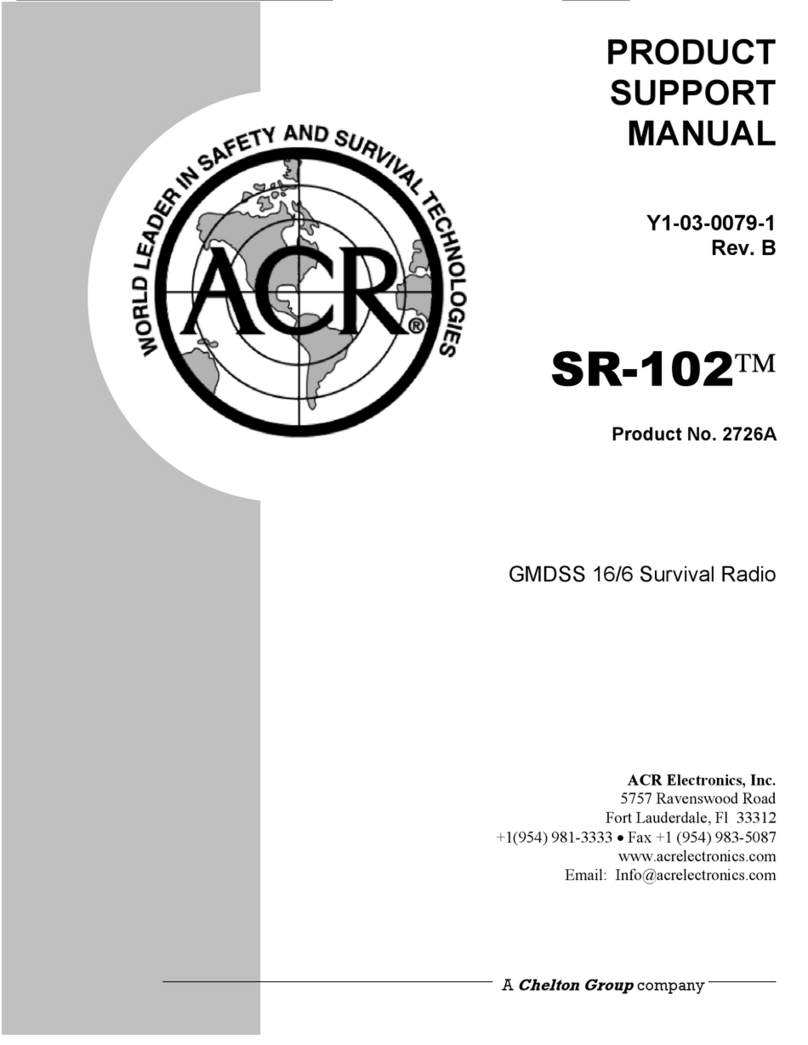 ACR Electronics SR-102 GMDSS SURVIVAL RADIO 166 Installation instructions ACR Electronics SR-102 GMDSS SURVIVAL RADIO 166 Installation instructions