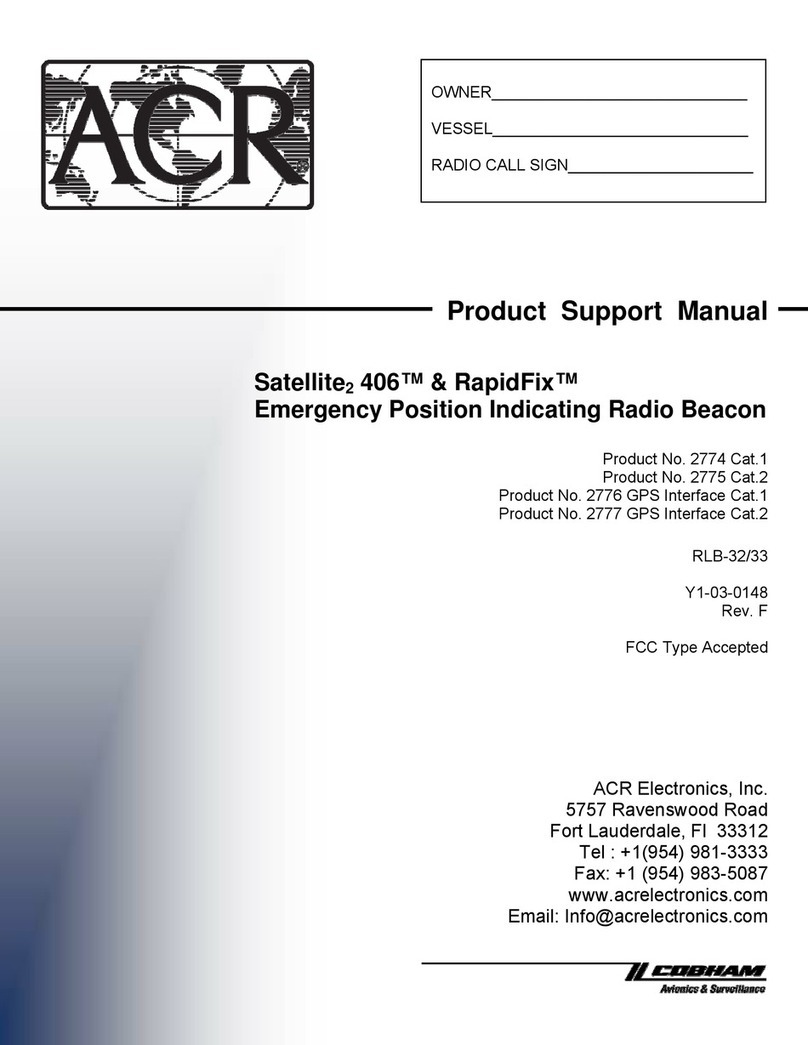 ACR Electronics RAPIDIFIX 406 EPIRB Installation instructions ACR Electronics RAPIDIFIX 406 EPIRB Installation instructions