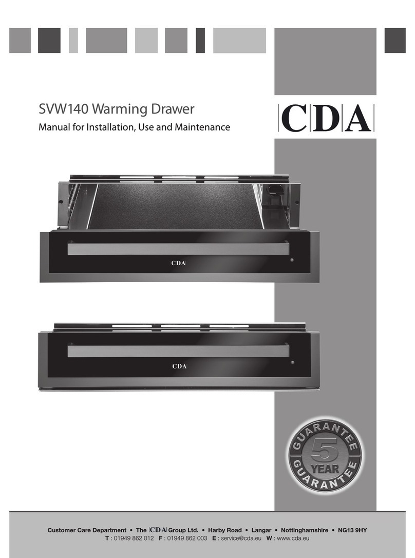 CDA SVW140 Manual for installation, use and maintenance
