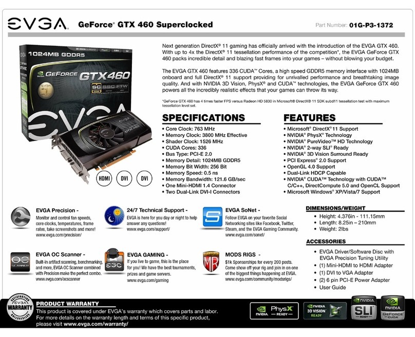 EVGA GeForce GTX 460 SuperClocked 1024MB User manual