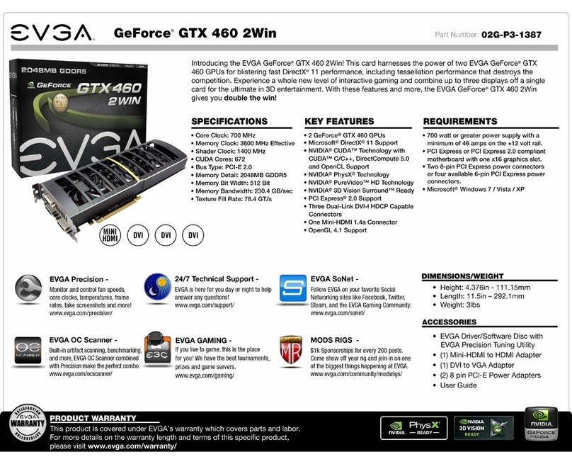EVGA GeForce GTX 460 2Win User manual