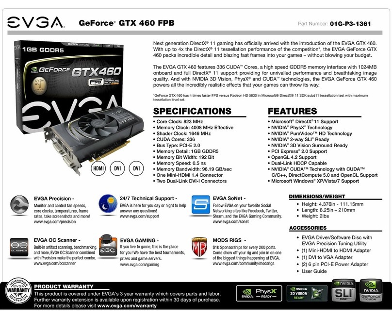 EVGA GeForce GTX 460 FPB Specifications