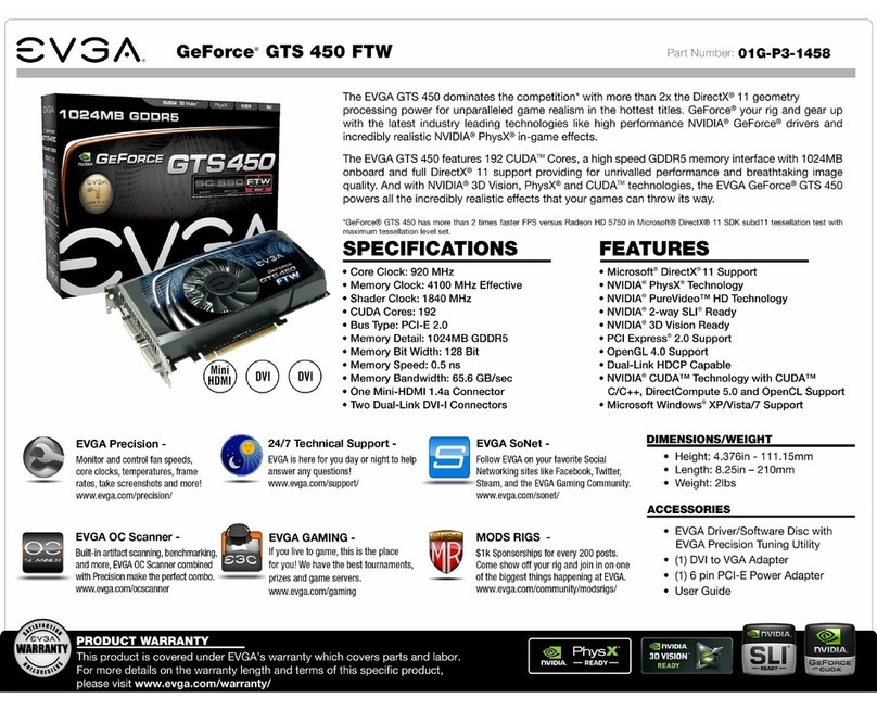 EVGA GeForce GTS 450 FTW Specifications