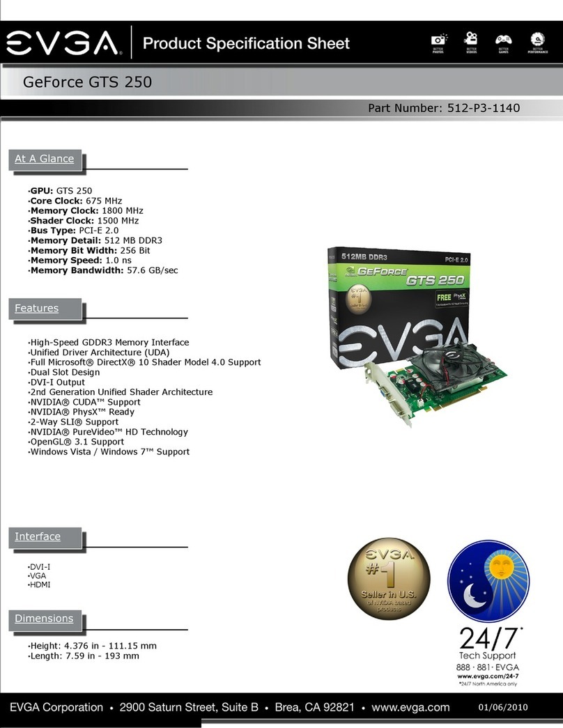 EVGA GeForce GTS 250 HDMI User manual