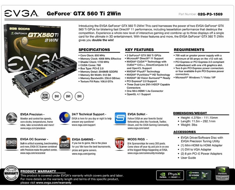 EVGA GeForce GTX 560 Ti 2Win User manual