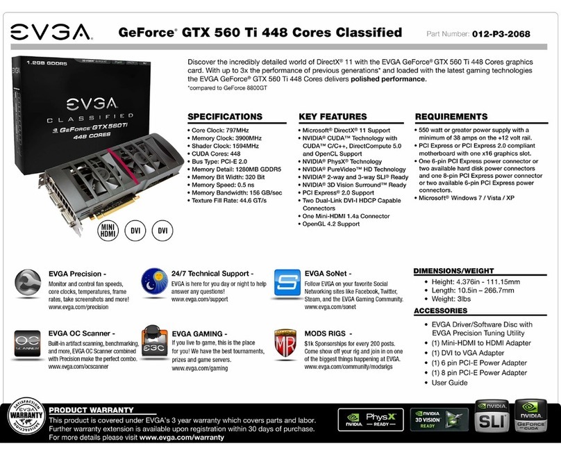 EVGA GeForce GTX 560 Ti 448 Cores Classified User manual