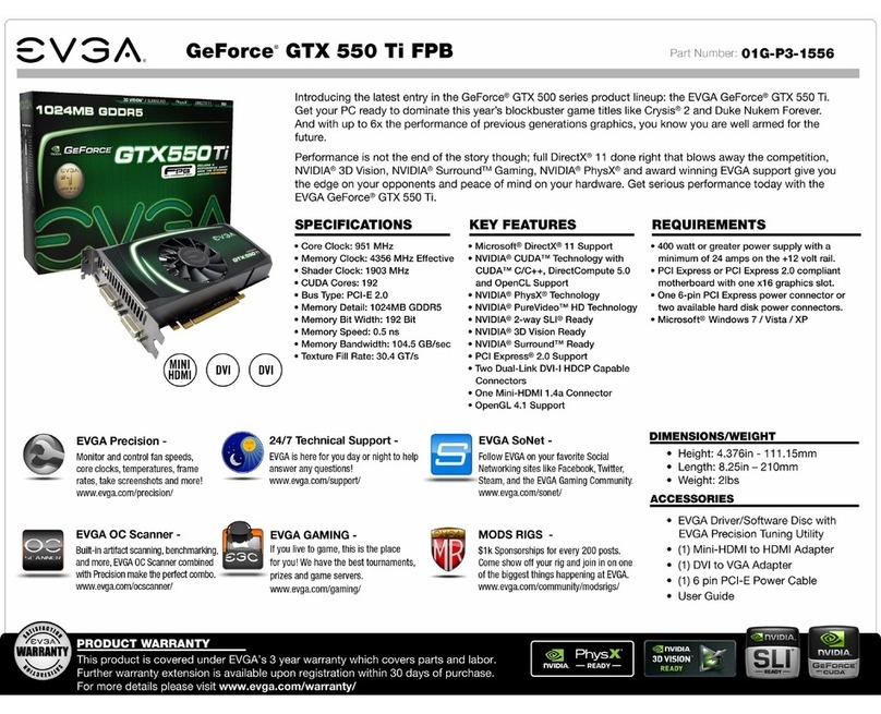 EVGA GeForce GTX 550 Ti FPB Specifications