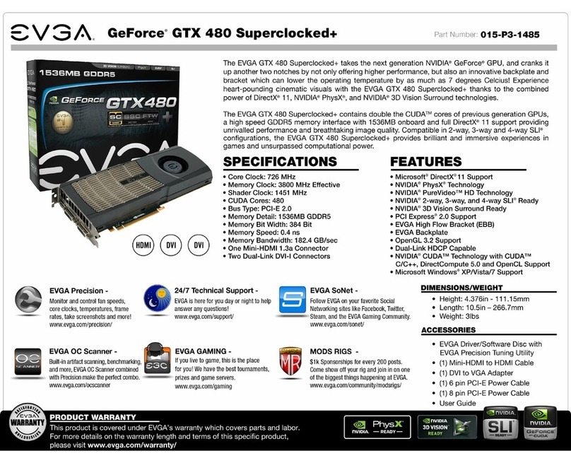 EVGA GeForce GTX 480 SuperClocked w/ High Flow Bracket and... User manual EVGA GeForce GTX 480 SuperClocked w/ High Flow Bracket and... User manual