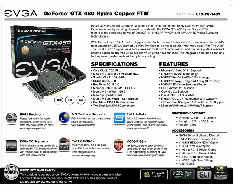 EVGA GeForce GTX 480 Hydro Copper FTW User manual EVGA GeForce GTX 480 Hydro Copper FTW User manual