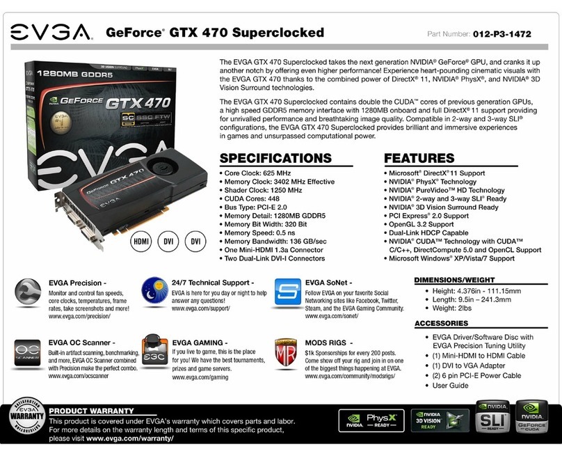 EVGA GeForce GTX 470 SuperClocked Specifications