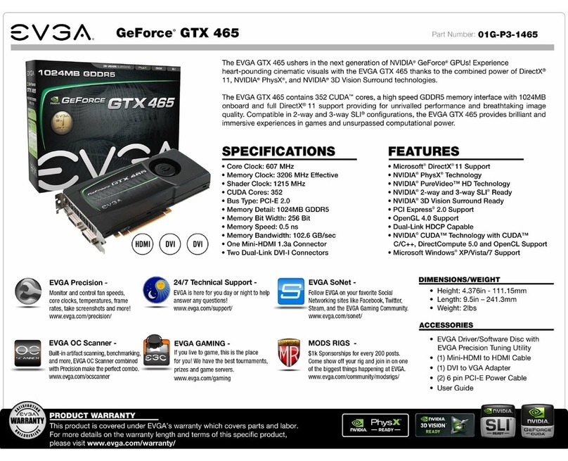 EVGA GeForce GTX 465 SuperClocked Specifications