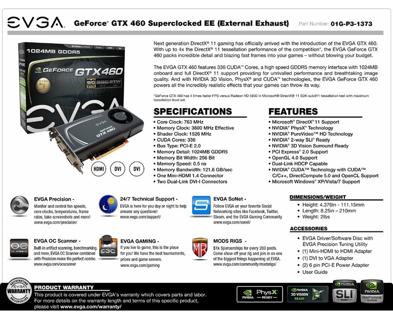 EVGA GeForce GTX 460 SuperClocked 1024MB EE External... User manual