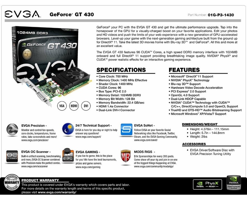 EVGA GeForce GT 430 SuperClocked Specifications EVGA GeForce GT 430 SuperClocked Specifications