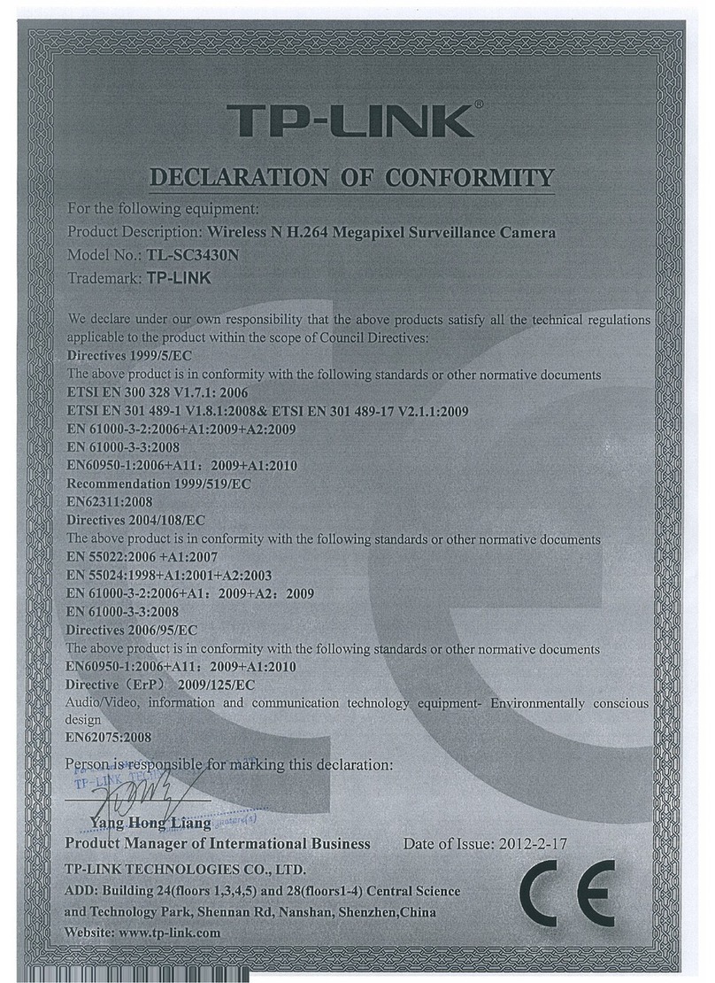 TP-Link TL-SC3430N Declaration of conformity