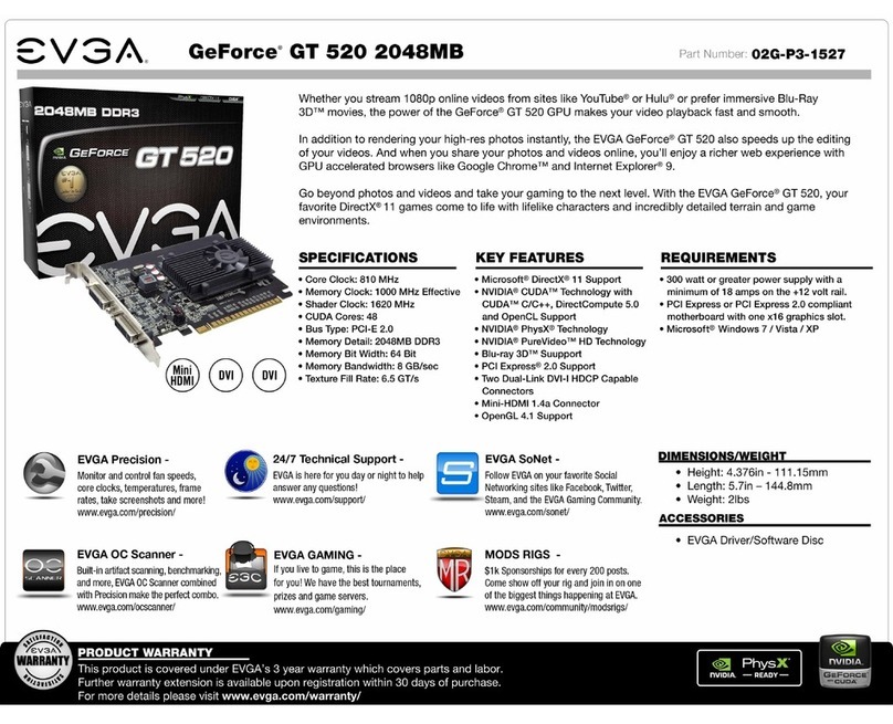 EVGA VGA GT520 DDR3 2GB MINI HDDD specification