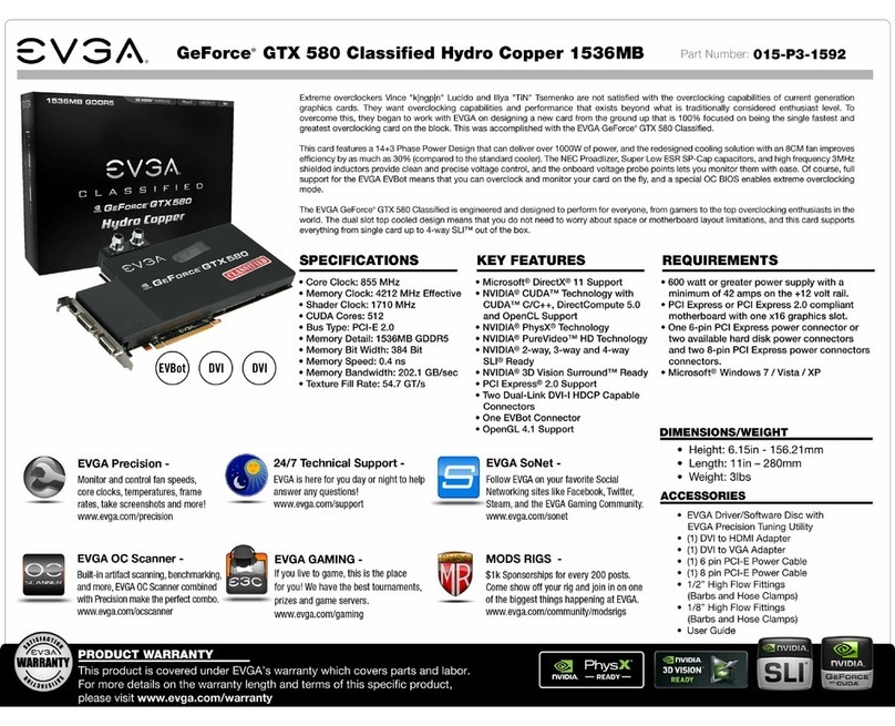 EVGA GeForce GTX 580 Classified Hydro Copper... specification