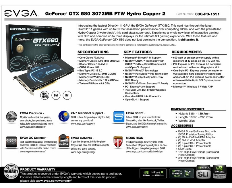 EVGA GeForce GTX 580 3072MB Hydro Copper 2 User manual EVGA GeForce GTX 580 3072MB Hydro Copper 2 User manual