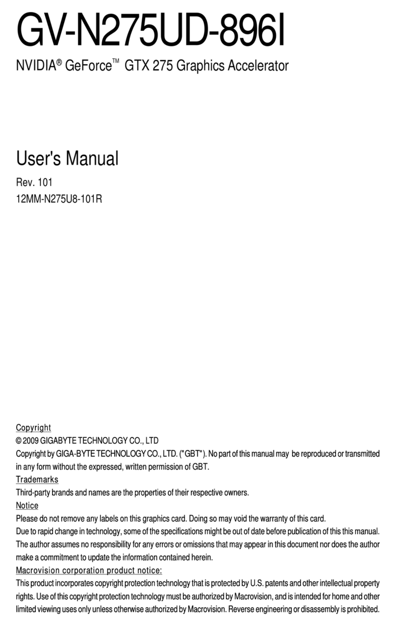 Gigabyte GV-N275UD-896I user manual Gigabyte GV-N275UD-896I user manual