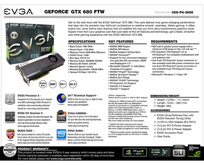 EVGA GeForce GTX 680 FTW specification EVGA GeForce GTX 680 FTW specification