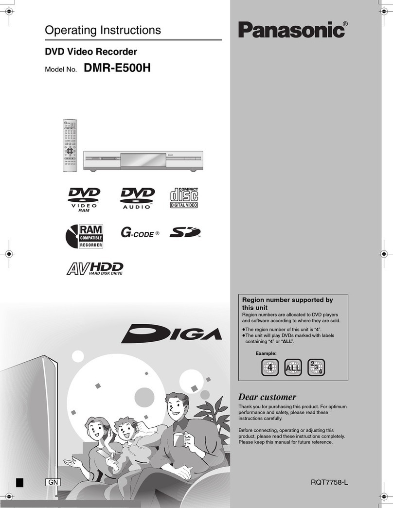 Panasonic DMR-E500HS User manual