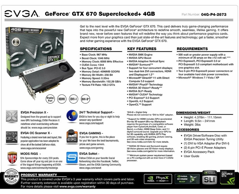 EVGA GeForce GTX 670 4GB Superclocked w/Backplate User manual