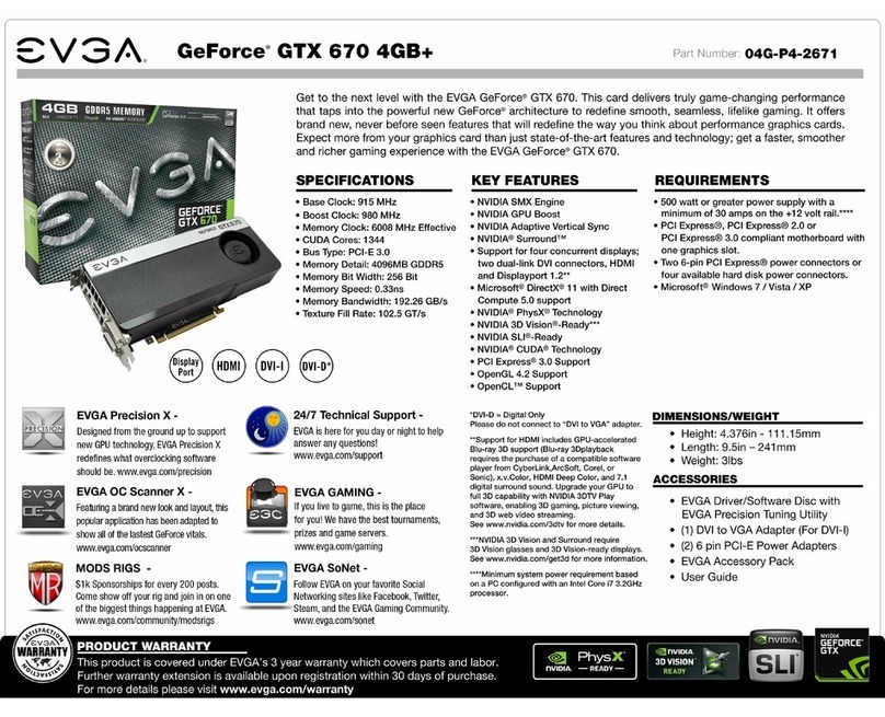 EVGA GeForce GTX 670 4GB w/Backplate User manual EVGA GeForce GTX 670 4GB w/Backplate User manual