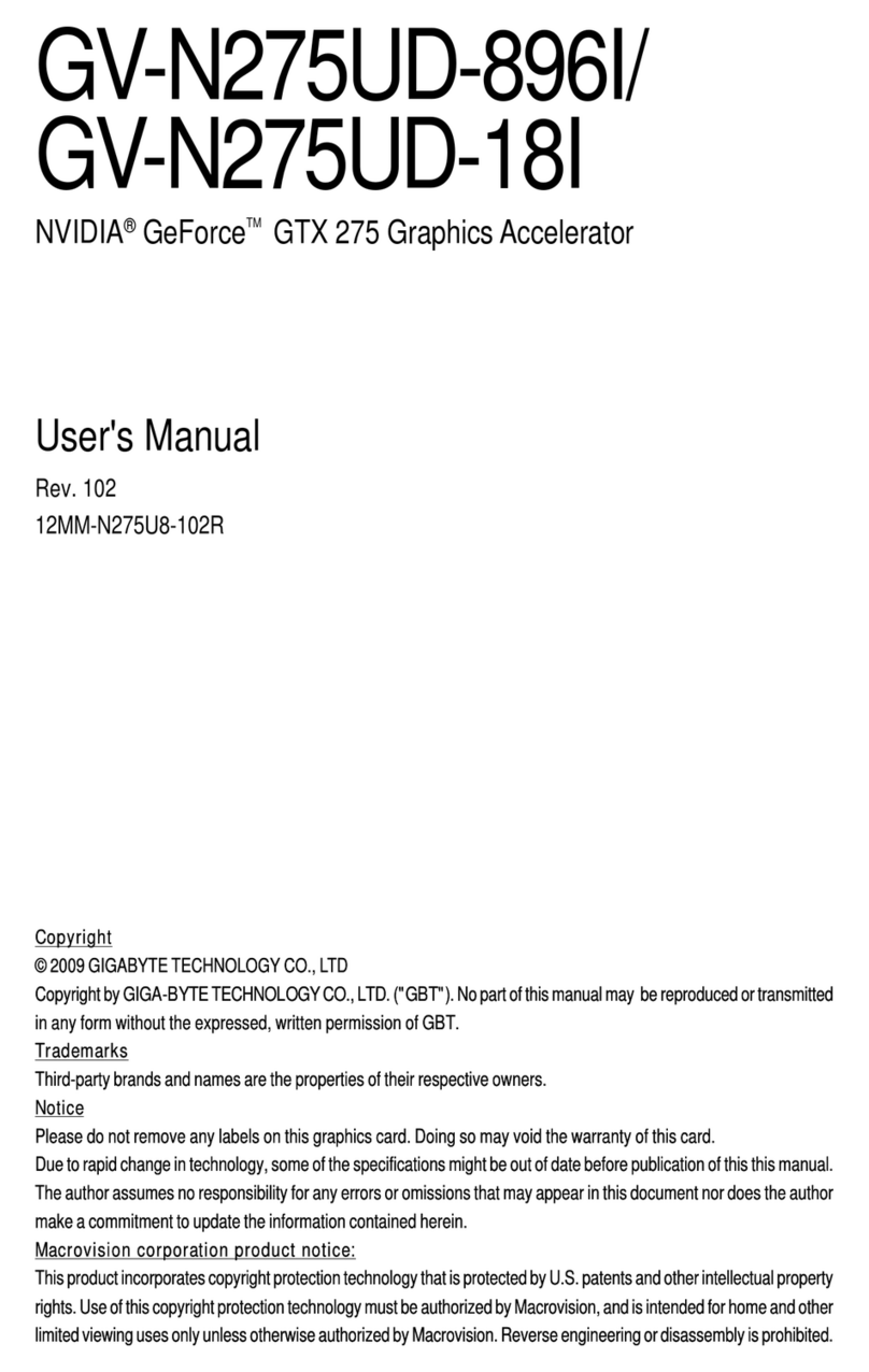 Gigabyte GV-N275UD-18I user manual