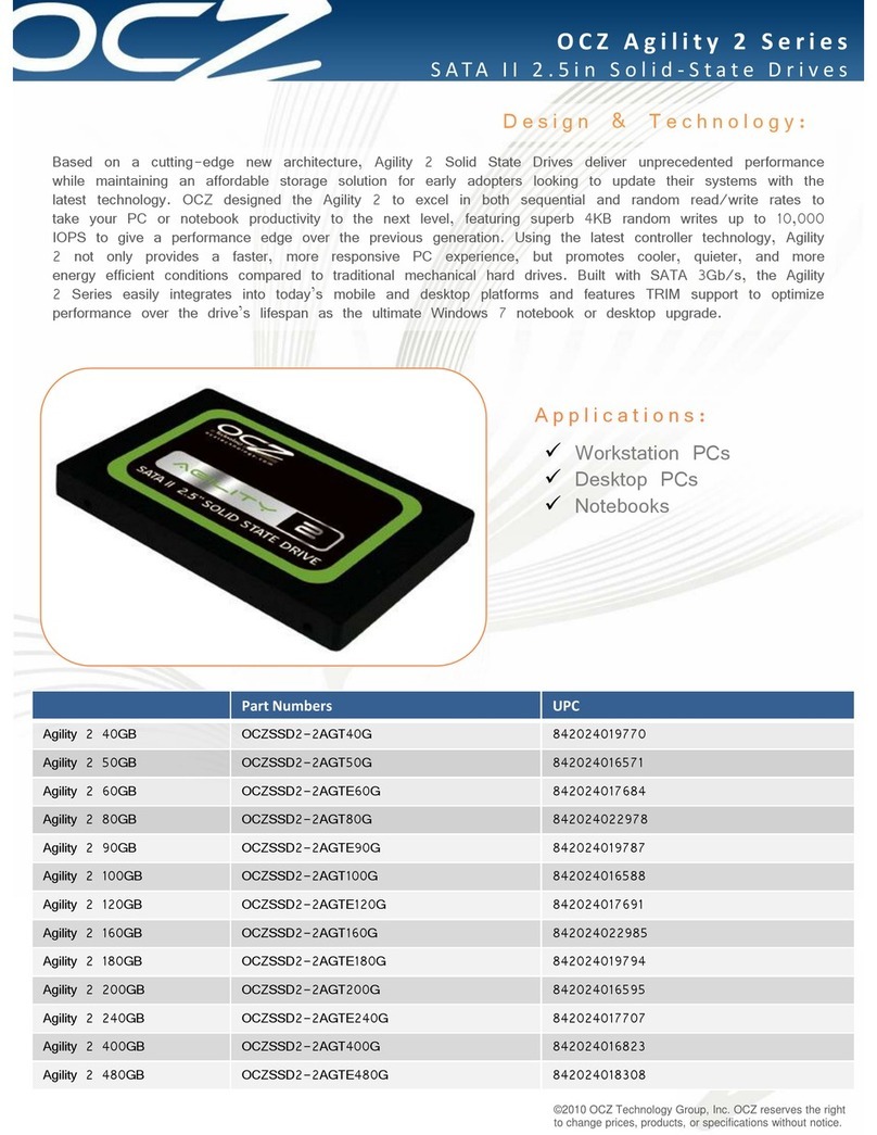OCZ AGILITY 2 User manual OCZ AGILITY 2 User manual