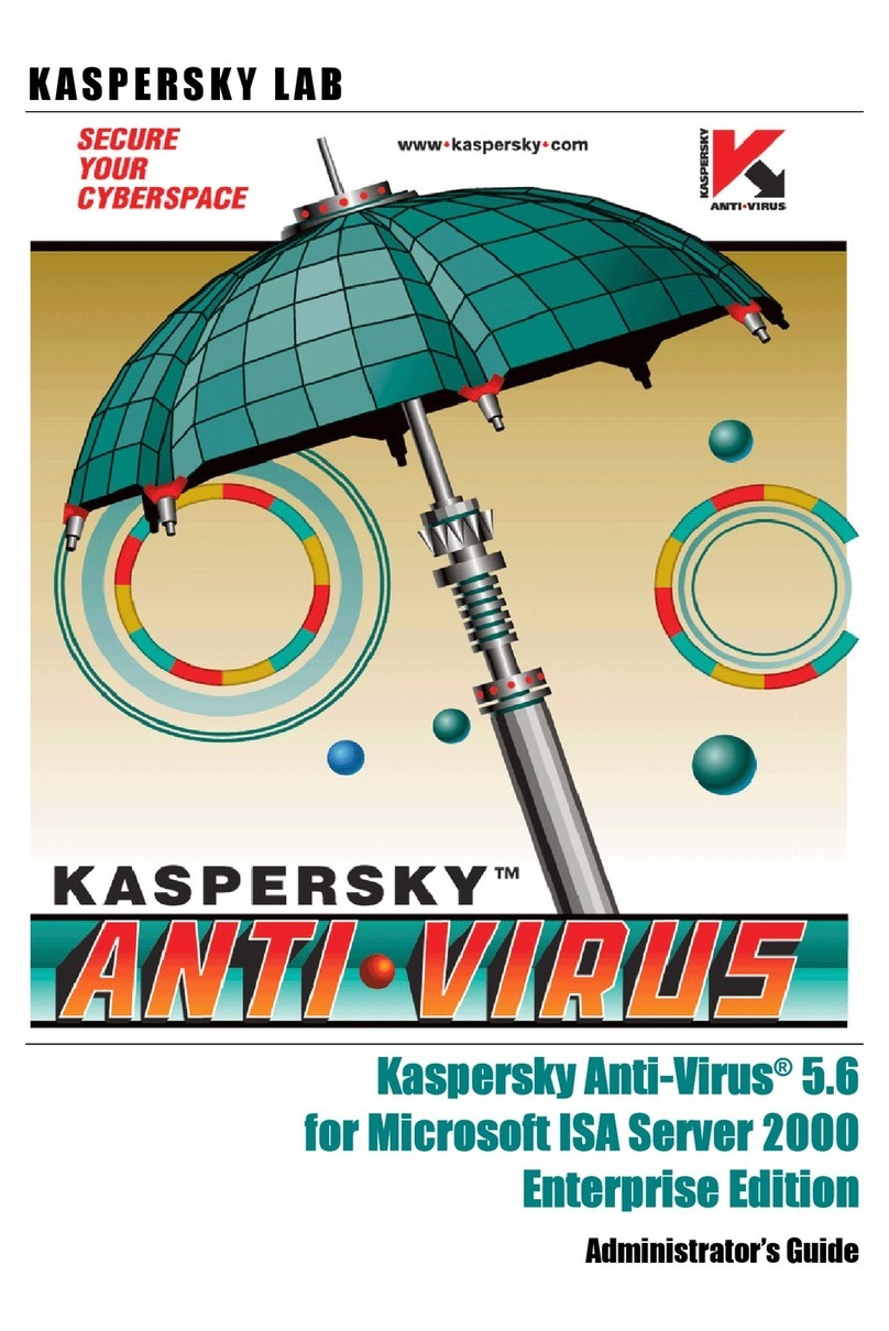 KAPERSKY ANTI-VIRUS 5.6 - FOR MICROSOFT ISA SERVER 2000 ENTERPRISE... Service manual KAPERSKY ANTI-VIRUS 5.6 - FOR MICROSOFT ISA SERVER 2000 ENTERPRISE... Service manual