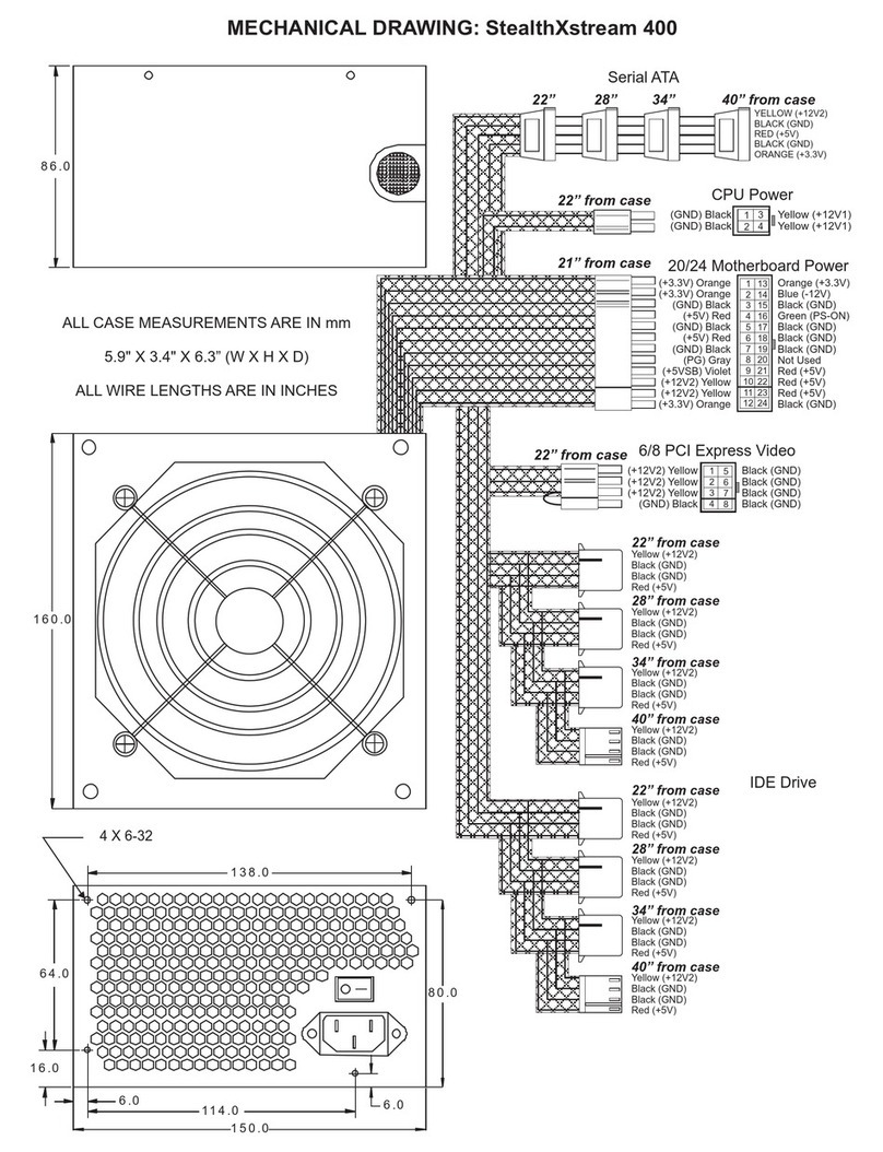 OCZ STEALTHXSTREAM 400 - MECHANICAL DRAWING manual