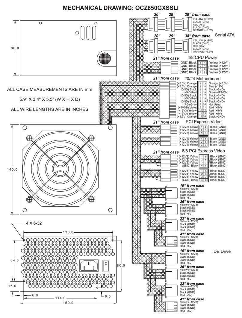 OCZ OCZ850GXSSLI - MECHANICAL DRAWING manual