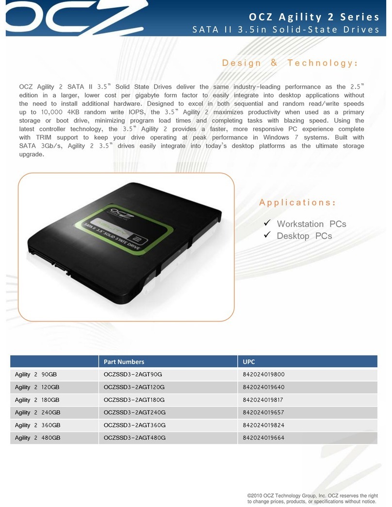 OCZ AGILITY 2 SATA II 3.5 User manual OCZ AGILITY 2 SATA II 3.5 User manual